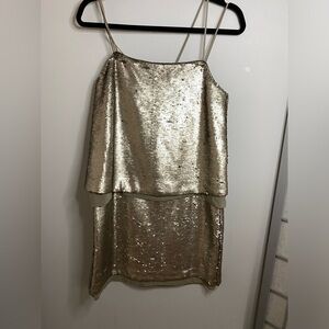 Banana republic - Pewter silver sequin dress- US10P